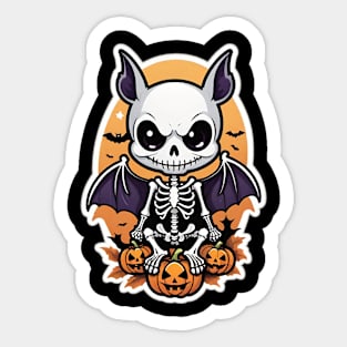 Halloween Skeleton Bat Sticker